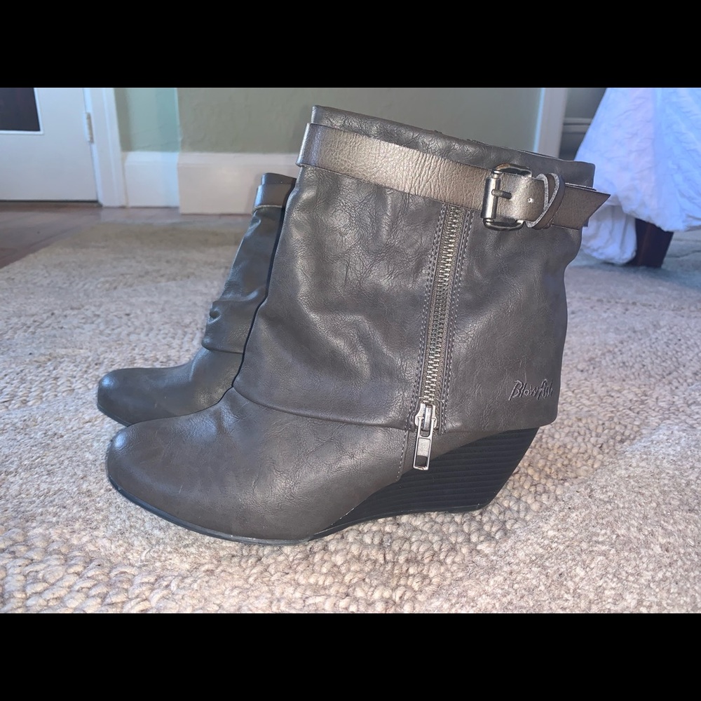 Blowfish Moto wedge zip up boot